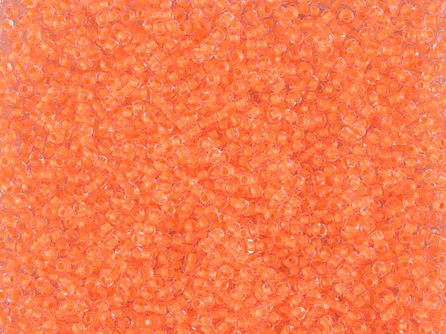 1 kg Preciosa Ornela Seed Beads Coated, Round Hole, Loose, Crystal, Neon Orange Lined (08789), Glass, Czech Republic, OUTLET