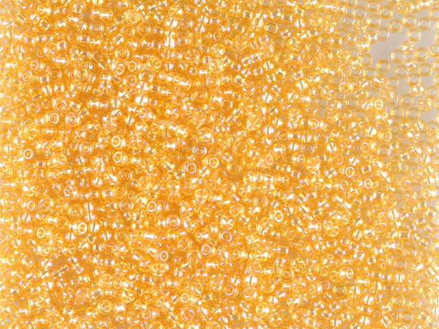 1 kg Preciosa Ornela Seed Beads Coated, Round Hole, Loose, Lt. Topaz, Rainbow (11020), Glass, Czech Republic, OUTLET