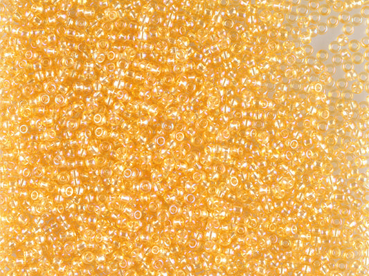 1 kg Preciosa Ornela Seed Beads Coated, Round Hole, Loose, Lt. Topaz, Rainbow (11020), Glass, Czech Republic, OUTLET