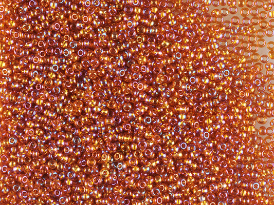 1 kg Preciosa Ornela Seed Beads Coated, Round Hole, Loose, Topaz, Rainbow (11090), Glass, Czech Republic, OUTLET