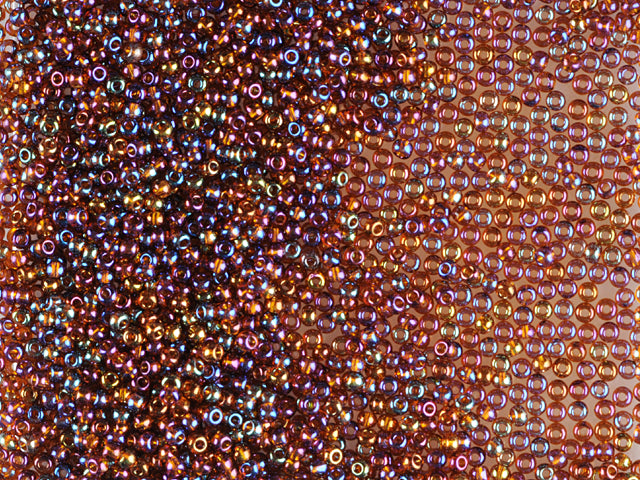 1 kg プレシオサ オルネラ シードビーズ コーティング ラウンドホール ルース ダークトパーズ レインボー (11110) ガラス チェコ共和国 アウトレット