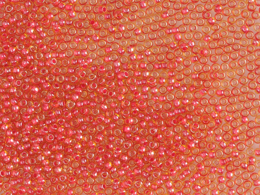 1 kg Preciosa Ornela Drops Teardrop Beads Coated, Round Hole, Loose, Lt. Topaz, Colour Lined Red, Sfinx (11396), Glass, Czech Republic, OUTLET