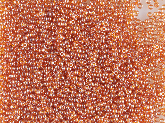 批发（1公斤/500克）Preciosa Ornela米珠镀层，圆孔，散装，托帕石色，斯芬克斯（16090），玻璃，捷克共和国，清仓