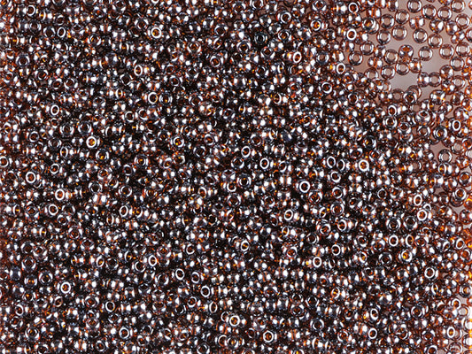 1 kg Preciosa Ornela Seed Beads Coated, Round Hole, Loose, Dark Topaz, Sfinx (16110), Glass, Czech Republic, OUTLET