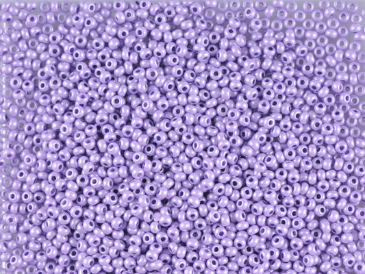 Wholesale (1kg / 500g) Preciosa Ornela Seed Beads Coated, Round Hole, Loose, Violet Metallic Dyed Chalkwhite (16728), Glass, Czech Republic, OUTLET
