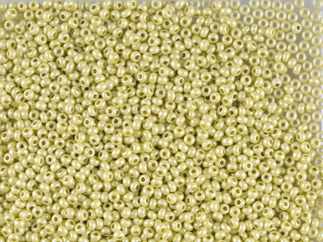 1 kg Preciosa Ornela Karo, Loose, Yellow Metallic Dyed Chalkwhite (16786), Glass, Czech Republic, OUTLET