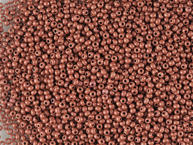 1 kg Preciosa Ornela Seed Beads Coated, Round Hole, Loose, Dark Brown Intensive Dyed Chalkwhite (16A19), Glass, Czech Republic, OUTLET