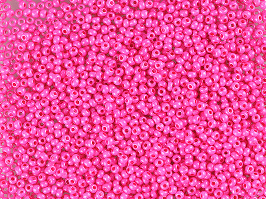 1 kg Preciosa Ornela Seed Beads Coated, Round Hole, Loose, Pink Intensive Dyed Chalkwhite (16A26), Glass, Czech Republic, OUTLET