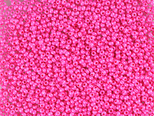 1 kg Preciosa Ornela Twin, 2 Round Holes, Loose, Pink Intensive Dyed Chalkwhite (16A26), Glass, Czech Republic, OUTLET