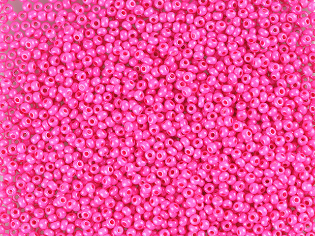 Wholesale (1kg / 500g) Preciosa Ornela Seed Beads Coated, Round Hole, Loose, Pink Intensive Dyed Chalkwhite (16A26), Glass, Czech Republic, OUTLET