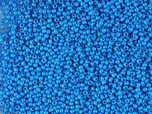 1 kg Preciosa Ornela Rocailles Beads beschichtet, rundes Loch, lose, blau intensiv gefärbtes Kreideweiß (16A38), Glas, Tschechische Republik, OUTLET