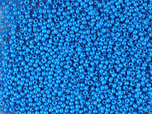 1 kg Preciosa Ornela Seed Beads Coated, Round Hole, Loose, Blue Intensive Dyed Chalkwhite (16A38), Glass, Czech Republic, OUTLET