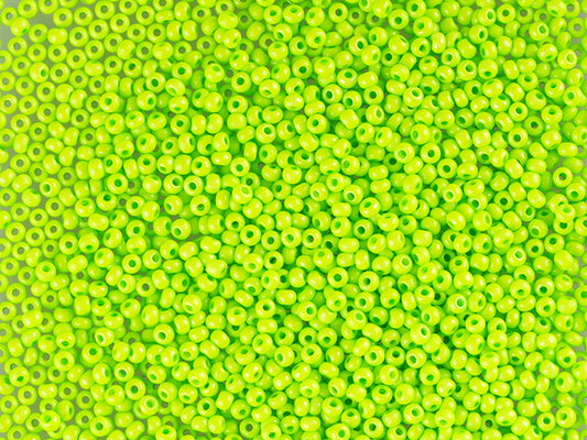 1 kg Preciosa Ornela Seed Beads Coated, Round Hole, Loose, Green Intensive Dyed Chalkwhite (16A54), Glass, Czech Republic, OUTLET