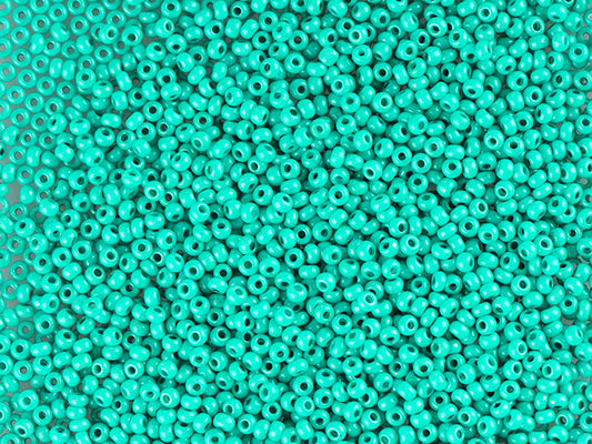 1 kg Preciosa Ornela Seed Beads Coated, Round Hole, Loose, Dark Green Intensive Dyed Chalkwhite (16A58), Glass, Czech Republic, OUTLET