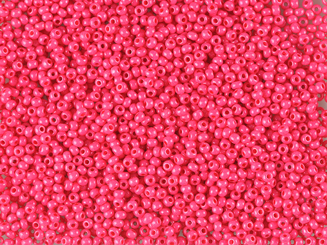 1 kg Preciosa Ornela Seed Beads Coated, Round Hole, Loose, Pink Intensive Dyed Chalkwhite (16A77), Glass, Czech Republic, OUTLET
