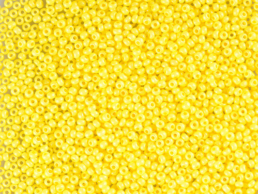 1 kg Preciosa Ornela Seed Beads Coated, Round Hole, Loose, Yellow Intensive Dyed Chalkwhite (16A86), Glass, Czech Republic, OUTLET