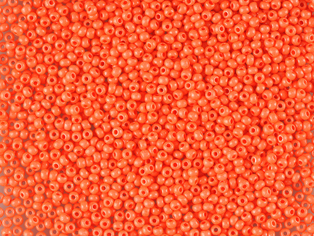 Wholesale (1kg / 500g) Preciosa Ornela Seed Beads Coated, Round Hole, Loose, Orange Intensive Dyed Chalkwhite (16A91), Glass, Czech Republic, OUTLET