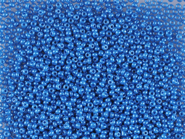 1 kg プレシオサ オルネラ シードビーズ コーティング 丸穴 ルース ブルー染色アラバスター 光沢仕上げ (17136) ガラス チェコ共和国 アウトレット