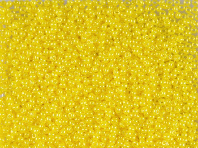 1 公斤宝仕奥莎 Ornela 种子珠，涂层，圆孔，散装，黄色染色雪花石膏，光泽 (17186)，玻璃，捷克共和国，奥特莱斯