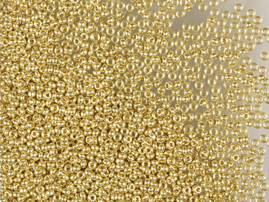 1 kg プレシオサ オルネラ シードビーズ コーティング 丸穴 ルース イエローソルゲルメタリック (18181) ガラス チェコ共和国 アウトレット