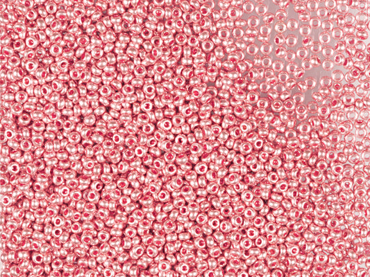 1 kg Preciosa Ornela Seed Beads Coated, Round Hole, Loose, Pink Solgel Metallic (18191), Glass, Czech Republic, OUTLET