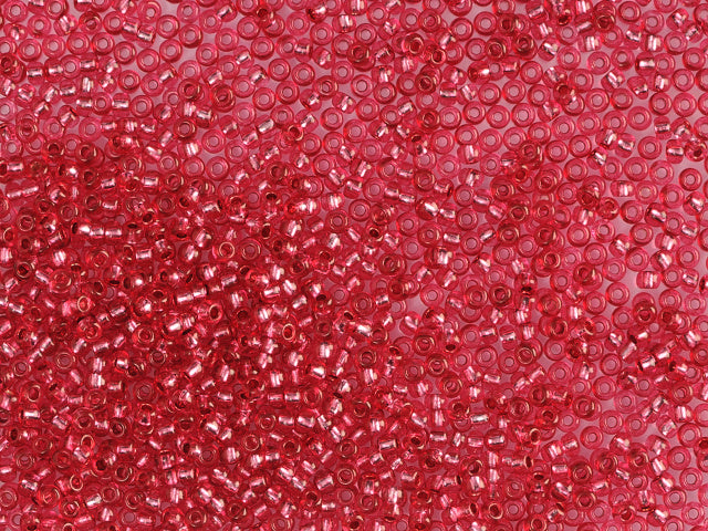 1 kg Preciosa Ornela Seed Beads Coated, Round Hole, Loose, Red Dyed Crystal, Silver Lined (18298), Glass, Czech Republic, OUTLET