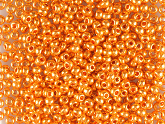 1 kg Preciosa Ornela Seed Beads Coated, Round Hole, Loose, Gold Metallic (18389), Glass, Czech Republic, OUTLET