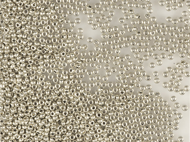 1 kg プレシオサ オルネラ シードビーズ コーティング 丸穴 ルース グレーメタリック染色クリスタル (18542) ガラス チェコ共和国 アウトレット