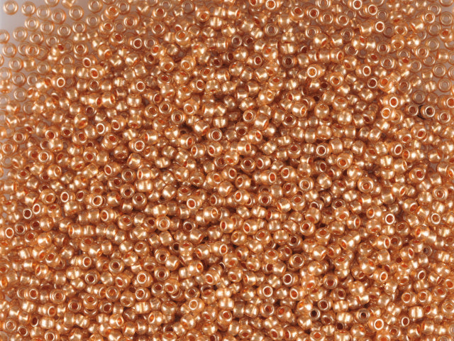 1 kg Preciosa Ornela Seed Beads Coated, Round Hole, Loose, Orange Metallic Dyed Crystal (18983), Glass, Czech Republic, OUTLET