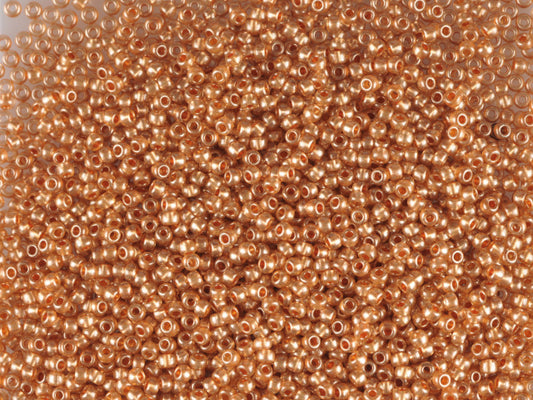 1 kg Preciosa Ornela Seed Beads Coated, Round Hole, Loose, Orange Metallic Dyed Crystal (18983), Glass, Czech Republic, OUTLET