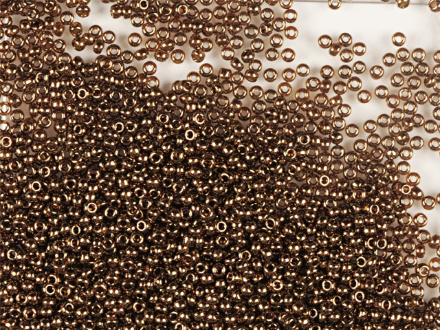 Wholesale (1kg / 500g) Preciosa Ornela Seed Beads Coated, Round Hole, Loose, Dark Topaz, Bronze Iris Sfinx (19102), Glass, Czech Republic, OUTLET