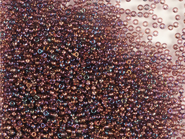 Wholesale (1kg / 500g) Preciosa Ornela Seed Beads Coated, Round Hole, Loose, Amethyst, Rainbow (21060), Glass, Czech Republic, OUTLET