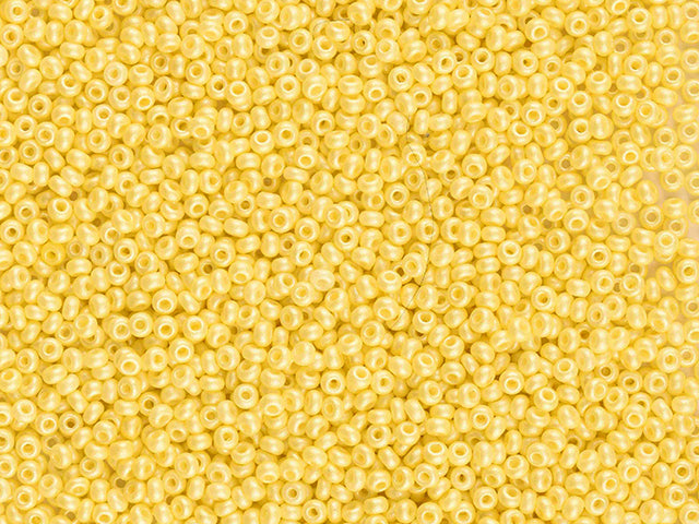 Wholesale (1kg / 500g) Preciosa Ornela Seed Beads Coated, Round Hole, Loose, Yellow (22001), Glass, Czech Republic, OUTLET