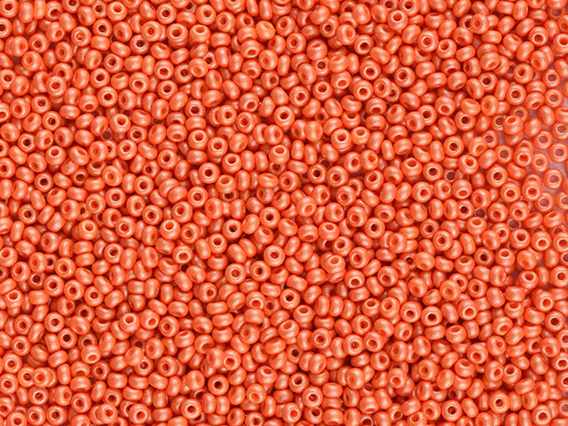 1 kg Preciosa Ornela Seed Beads Coated, Round Hole, Loose, Orange (22004), Glass, Czech Republic, OUTLET