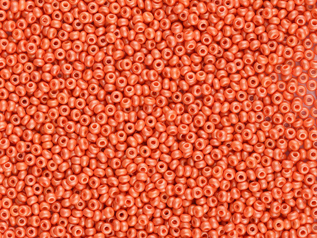 Wholesale (1kg / 500g) Preciosa Ornela Seed Beads Coated, Round Hole, Loose, Orange (22004), Glass, Czech Republic, OUTLET