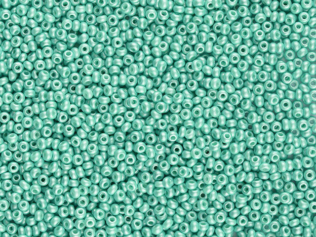 1 kg Preciosa Ornela Seed Beads Coated, Round Hole, Loose, Turqouise (22016), Glass, Czech Republic, OUTLET