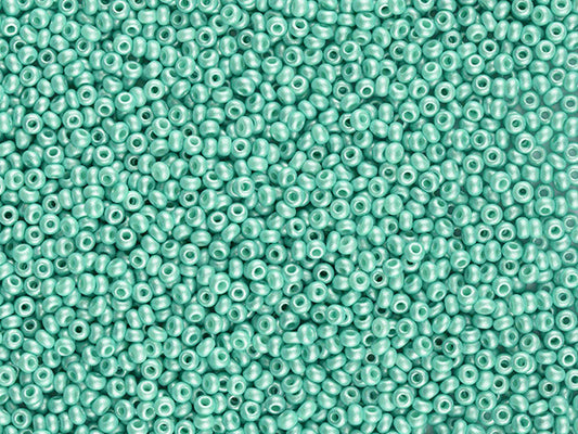 1 kg Preciosa Ornela Seed Beads Coated, Round Hole, Loose, Turqouise (22016), Glass, Czech Republic, OUTLET