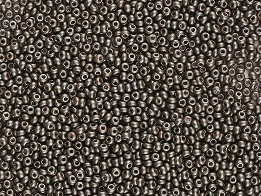 1 kg Preciosa Ornela Seed Beads Coated, Round Hole, Loose, Gray (22022), Glass, Czech Republic, OUTLET