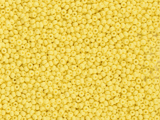 Wholesale (1kg / 500g) Preciosa Ornela Seed Beads Coated, Round Hole, Loose, Yellow (22m01), Glass, Czech Republic, OUTLET