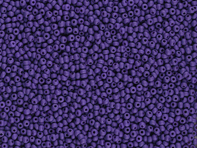 Wholesale (1kg / 500g) Preciosa Ornela Seed Beads Coated, Round Hole, Loose, Permalux Dyed Chalk, Dark Violet, Matt (22m15), Glass, Czech Republic, OUTLET