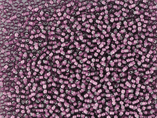 プレシオサ オルネラ シードビーズ コーティング 1kg ラウンドホール ルース ライトアメジスト カラーライン チョークホワイト (25066) ガラス チェコ共和国 アウトレット