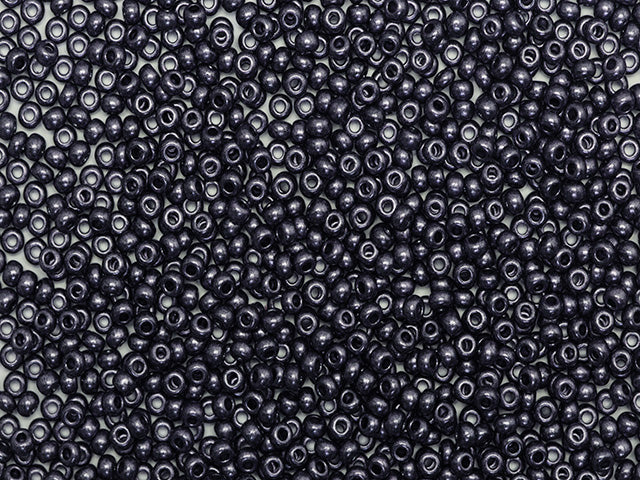 Wholesale (1kg / 500g) Preciosa Ornela Seed Beads Coated, Round Hole, Loose, Violet Pearl Dyed Black (28928), Glass, Czech Republic, OUTLET