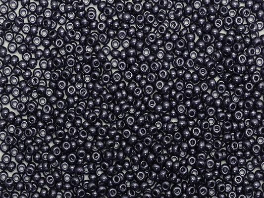 Wholesale (1kg / 500g) Preciosa Ornela Seed Beads Coated, Round Hole, Loose, Violet Pearl Dyed Black (28928), Glass, Czech Republic, OUTLET