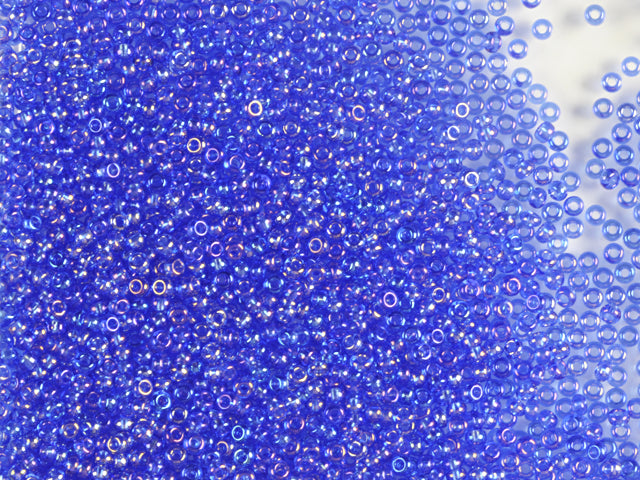 1 kg Preciosa Ornela 2-Cut Rocaille, Loose, Sapphire, Rainbow (31050), Glass, Czech Republic, OUTLET