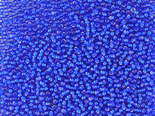 1 kg Preciosa Ornela Seed Beads Coated, Round Hole, Loose, Sapphire, Colour Lined Chalkwhite (35086), Glass, Czech Republic, OUTLET