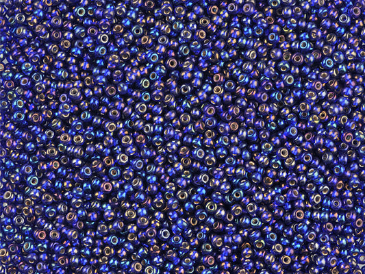 1 kg プレシオサ オルネラ シードビーズ コーティング ラウンドホール ルース ダークサファイア シルバーライン レインボー (37109) ガラス チェコ共和国 アウトレット