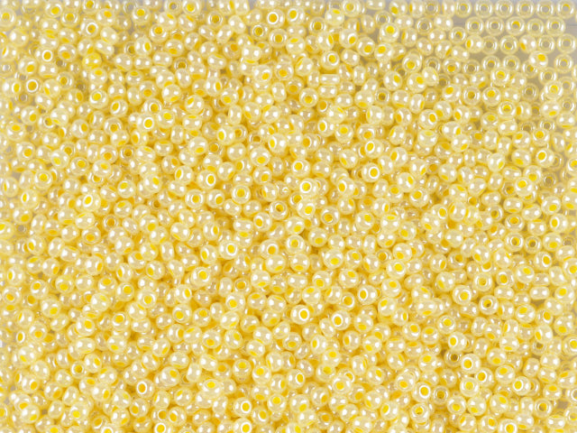 1 kg Preciosa Ornela Seed Beads Coated, Round Hole, Loose, Ceylon Yellow (37186), Glass, Czech Republic, OUTLET