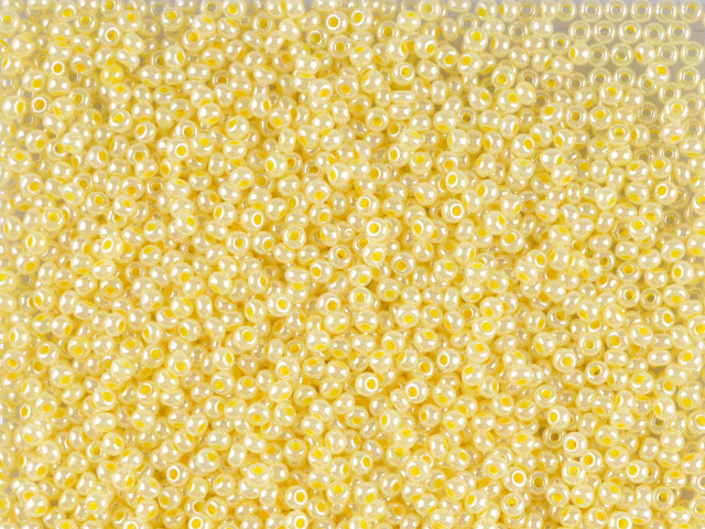 Wholesale (1kg / 500g) Preciosa Ornela Seed Beads Coated, Round Hole, Loose, Ceylon Yellow (37186), Glass, Czech Republic, OUTLET