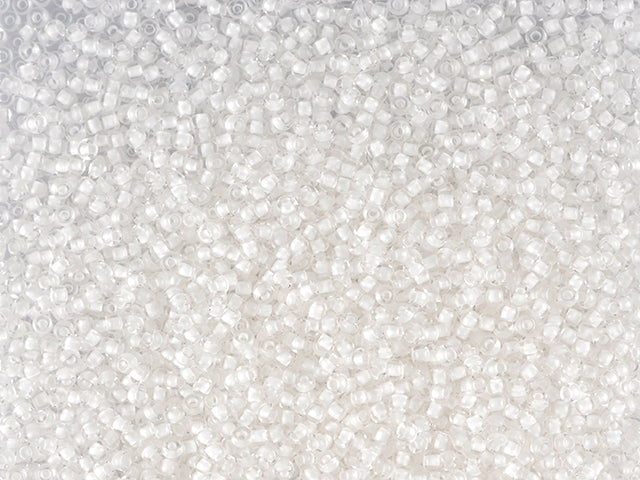 1 kg Preciosa Ornela Seed Beads Coated, Round Hole, Loose, Crystal, Colour Lined Chalkwhite; Preciosa White Lining (38002), Glass, Czech Republic, OUTLET