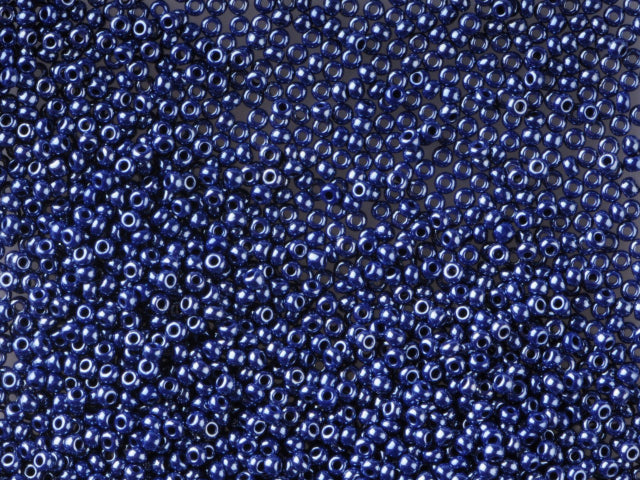 1 kg Preciosa Ornela Seed Beads Coated, Round Hole, Loose, Opaque Dark Blue, Sfinx (38070), Glass, Czech Republic, OUTLET